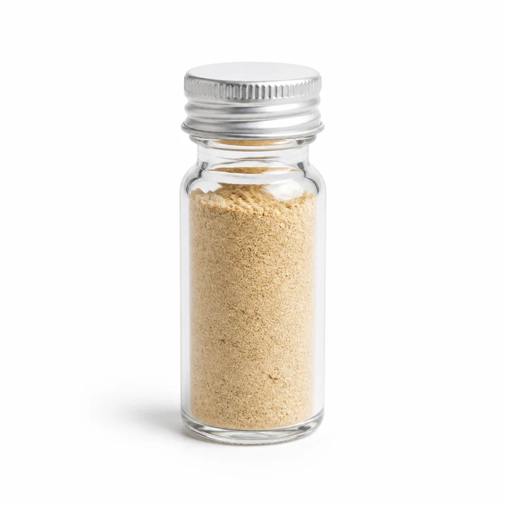 Illustrative laboratory vial with beige powder for GABA-Targeted Adduct
